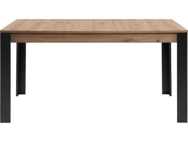 CALICOSY - Ausziehbarer Esstisch von 150 bis 200 cm, Nachbildung Artisan-Eiche und Schwarz – TOLOSA