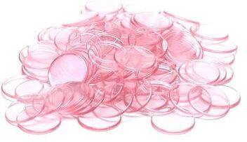 Inspired Living 100 Piece Poker Chips Set 19mm Bingo & Game Counting Chips For Cards, Math, And Board Games pink