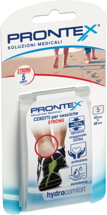 SAFETY SpA Prontex Hydrocomfort Strong Cerotti Protettivi Vesciche Escoriazioni, 5 Pezzi - Cerotti idrocolloidali per vesciche ed escoriazioni