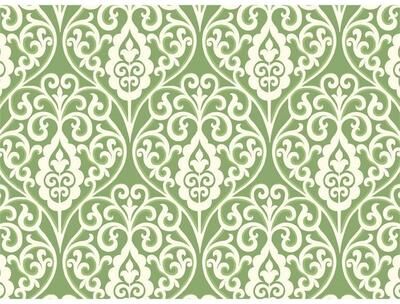 CounterArt Premium Hardboard Green Damask Placemats (Set of 2)