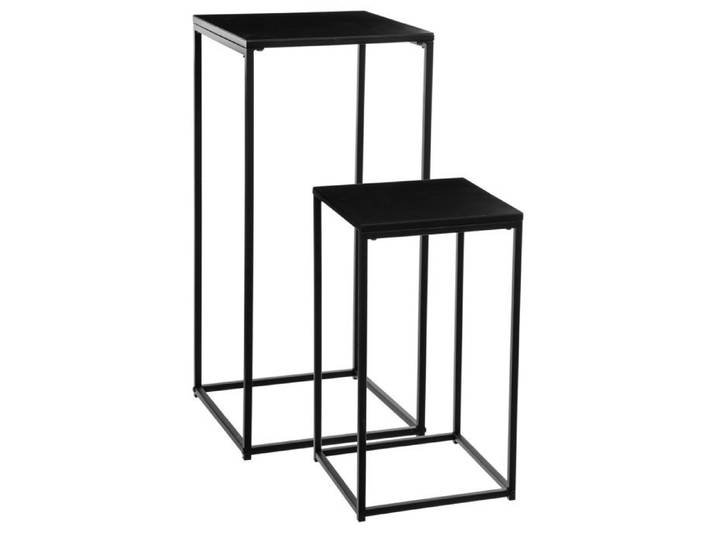 ATMOSPHERA Lot de sellettes Gota en métal - 30 x 30 x 54 cm - Noir