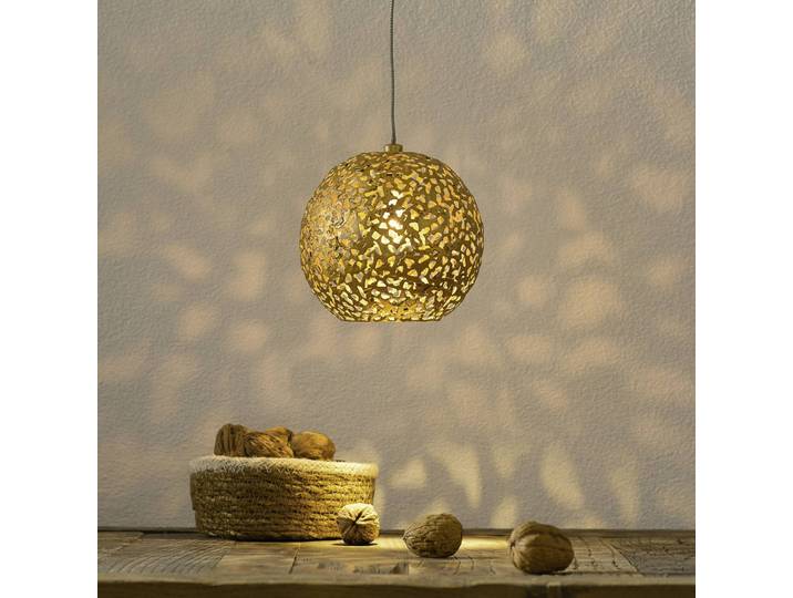 Holländer Hängeleuchte CAPPUCCINO, messing / gold, für Wohn- / Esszimmer, Metall, Marokkanisch / Orientalisch, Kugellampe