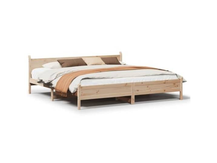 SDWEHBJ Massivholzbett 180x200 cm ohne Matratze, Kiefernholz, Natur, 209 x 185 x 72 cm, mit Kopfteil und Lattenrost
