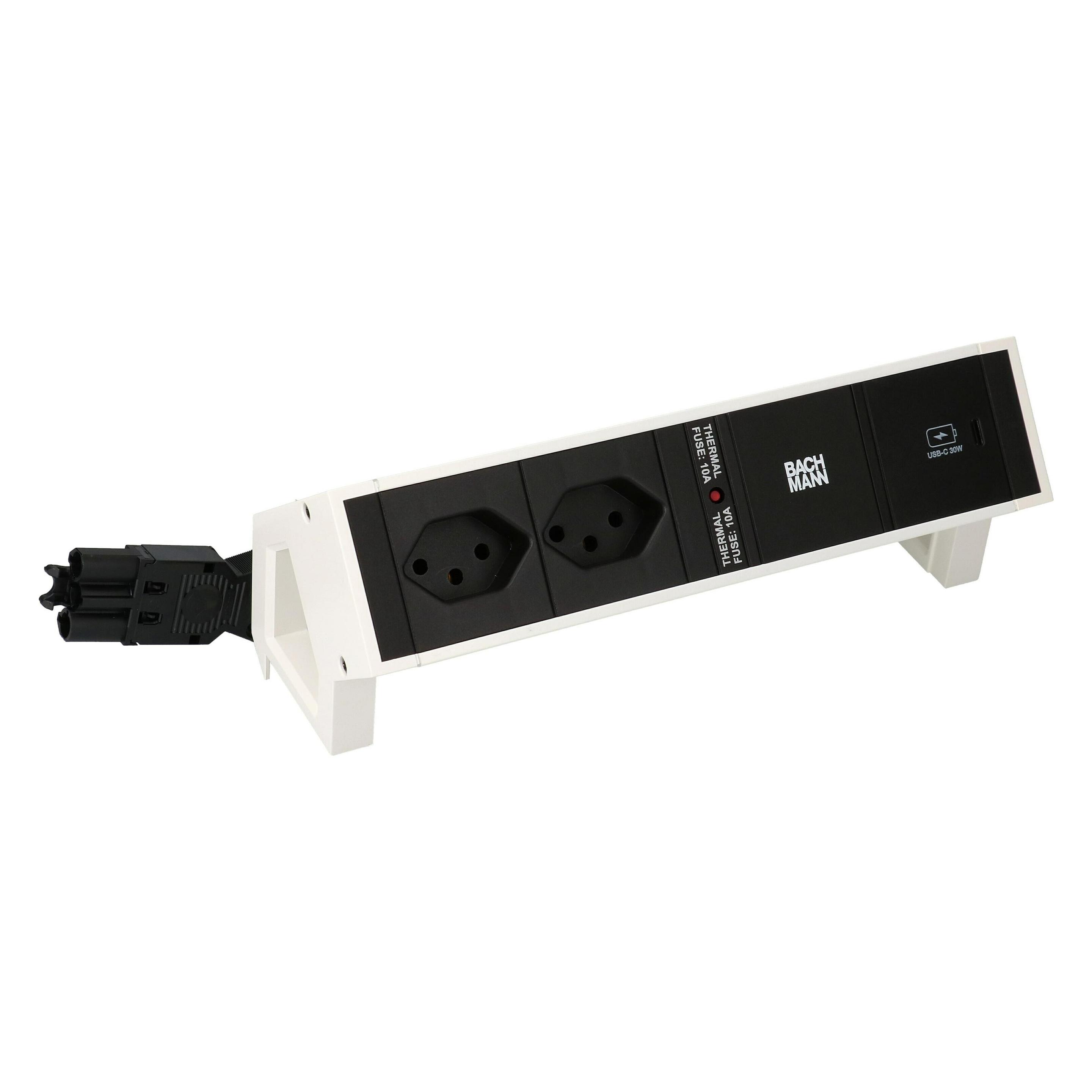 Bachmann Tischsteckdosenleiste DESK 2, 2x T13, 1x USB C (2x, Typ 13) (902.939)