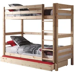 ETAGENBETT Karolina 210x161x105 aus Massivholz in natur