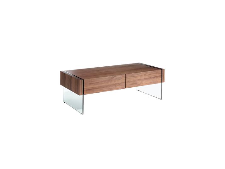 Design Couchtisch „Avantgarde“ mit zwei Schubladen Nussbaum, Transparent Angel Cerdá