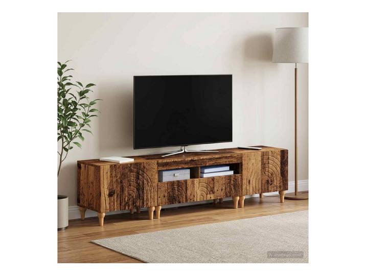 furnicato TV-Schrank TV-Schranksystem LED Altholz 81x35x43 cm (1-St) LED-beleuchtetes Lowboard mit umkehrbarer Montage für Wohnzimmer