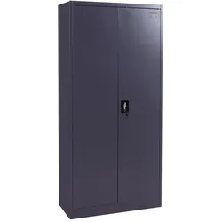 Décoshop26 - Stahlbüroschrank mit 2 abschließbaren Metalltüren 185x90x40 cm dunkelgrau 04_0006413 04_0006413