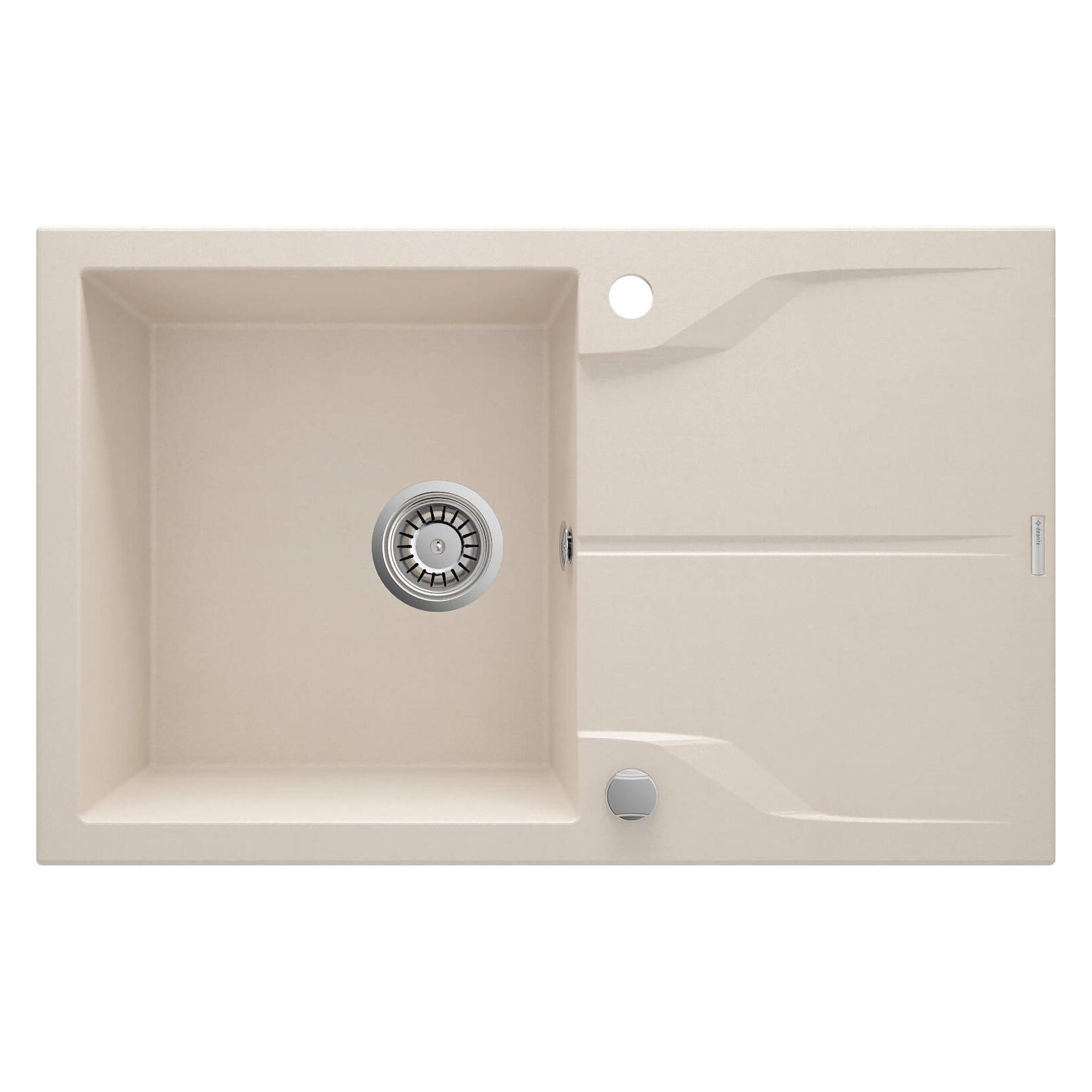 Deante 1-Becken-Granitspüle mit Abtropffläche (Einbauspüle mit Abtropffläche, 82 cm, 50 cm) (ZQN_5113)
