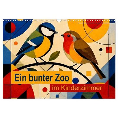 Ein bunter Zoo im Kinderzimmer (Wandkalender 2027 DIN A3 quer), CALVENDO Monatskalender