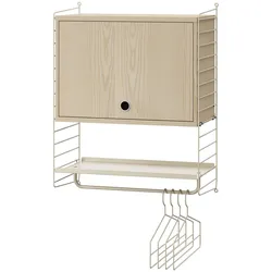 Hängeschrank mit Garderobenstange Beige Esche