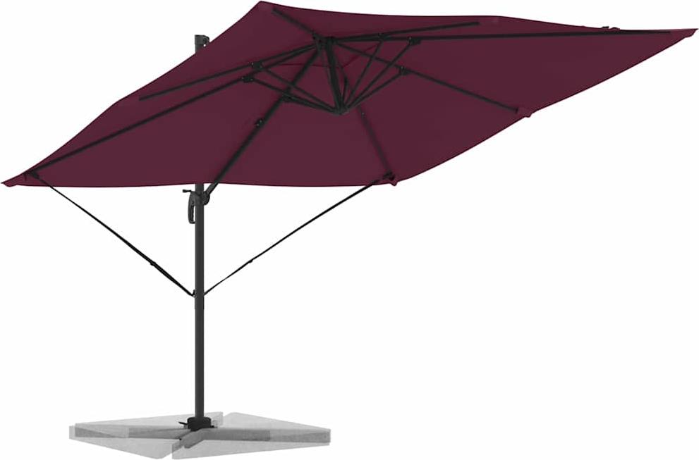 Roma Parasol Rot 286 x 284 x 265 cm Aluminium und Polyester