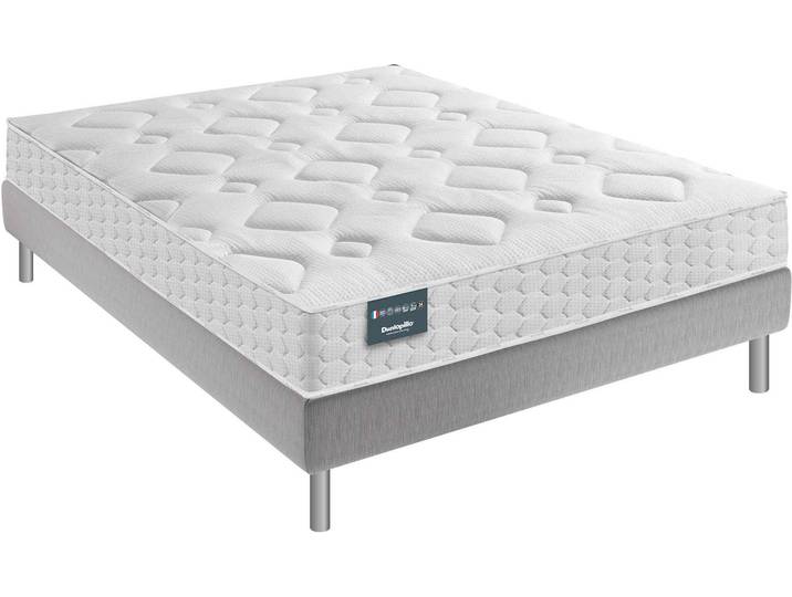 Ensemble Dunlopillo couchage latex Aérial® 21 cm LILAS, matelas, sommier, pieds 140x190