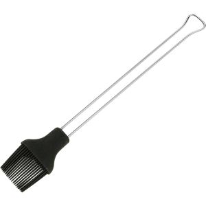 Metaltex Backpinsel 252537000 schwarz / silber, hitzebeständig, Silikonborsten & Edelstahlgriff, 29 x 5 cm