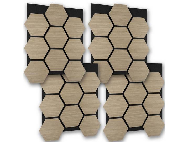 tectake Akustikpaneele Sonic Shield, je 76 x 62 x 1,8 cm, Größe flexibel anpassbar, Eiche dunkel, Wildeiche, Holz, 62x1.8x76 cm, Tapeten & Wandverkleidungen, Akustikpaneele