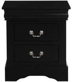 Simple Relax 2 Drawers Wooden Nightstand in Black Finish