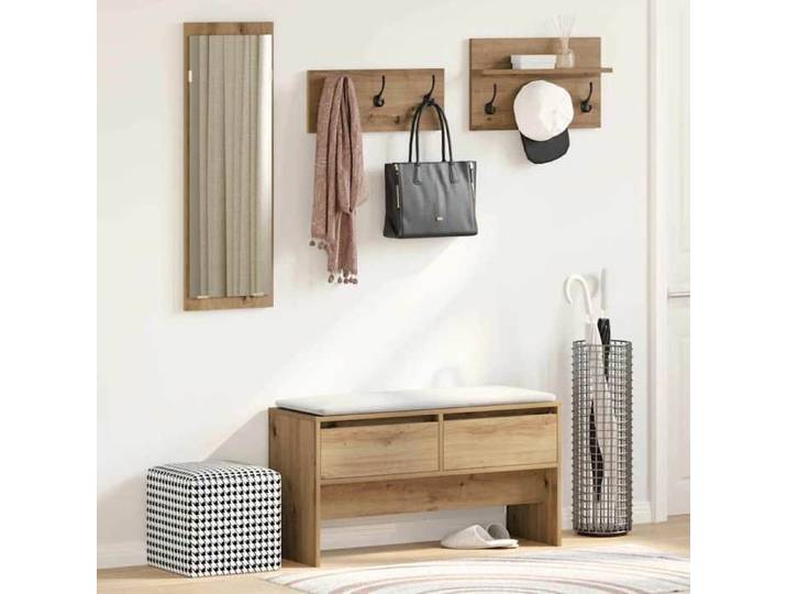 BONNEVIE - 1parcel - Ensemble de meubles d'entrée Chêne artisan 90 x 31 x 46 5 cm - Bancs coffres zpt86n28