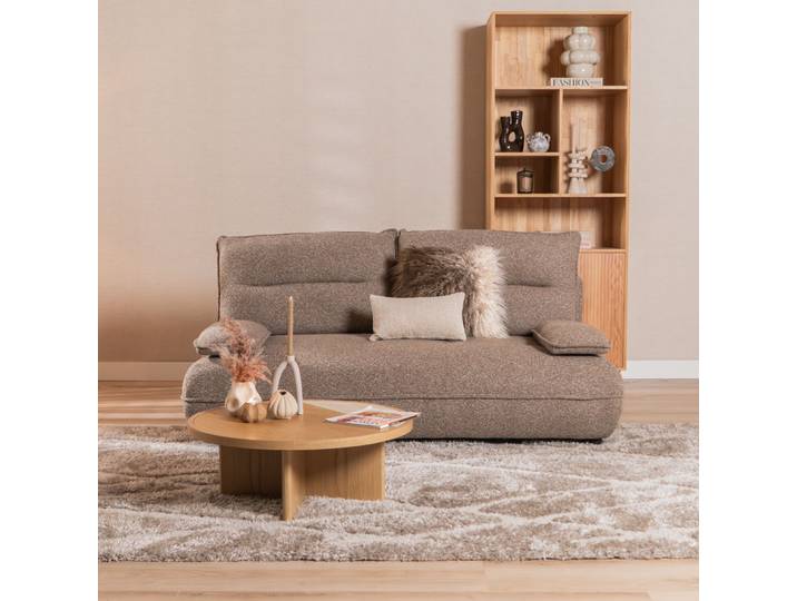 Bronx71 Schlafsofa 2-Sitzer Jona Bouclé Melange braun