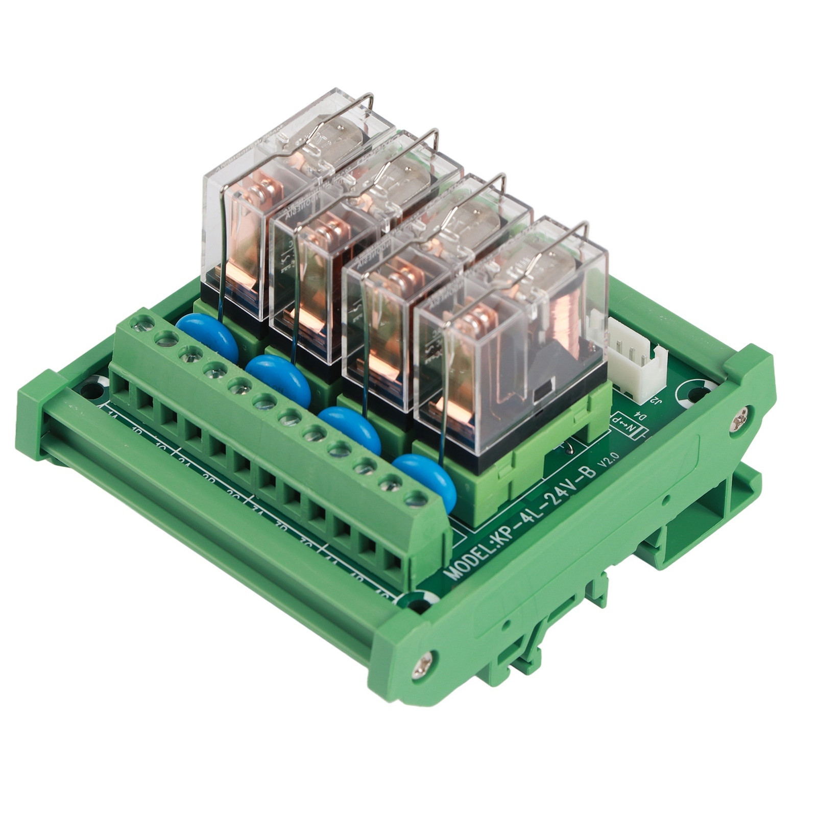 Cocosity 4-kanaals 12V DC relais interface module met DIN-rail montage, 16A