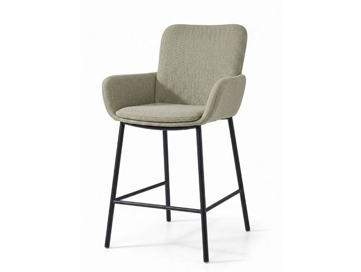 JVmoebel Barhocker Barhocker Metallbeine Komfort Moderner Stil Trend Pistaziengrün Stoff, Made in Europa