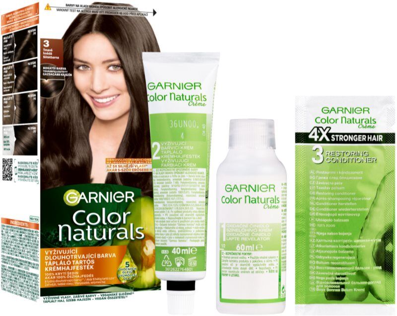 Garnier Color Naturals Creme coloration cheveux teinte 3 Natural Dark Brown 1 pcs