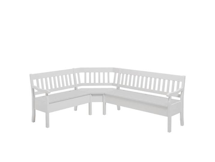 Banc d’angle Boston I 213cm Blanc/Epicéa blanc