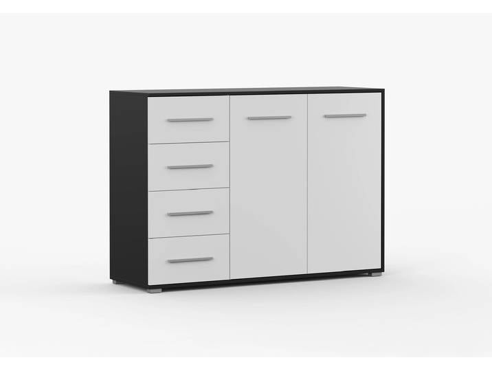 Kommode FRIDA 01 CB 135 cm Schwarz Weiß