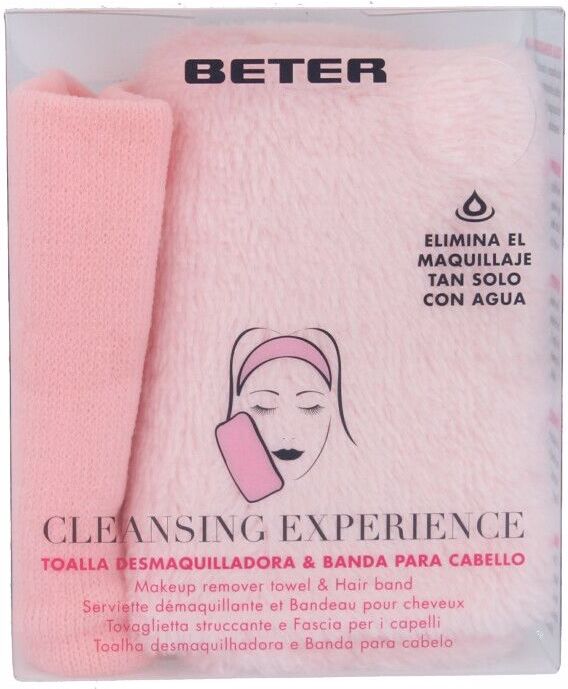 Beter Cleansing Experience toalla desmaquilladora + banda cabello 2 u