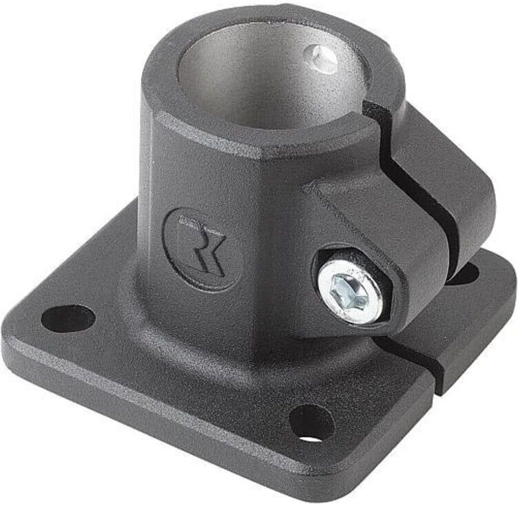 KIPP Rohrverbinder mit Fuß Typ 40 Aluminium schwarz pulverbeschichtet (K0499.40)
