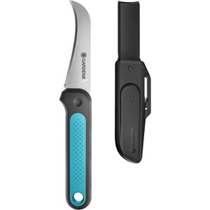 Gardena Gartenmesser VeggieCut, 12211-20, Erntemesser, 8,4 cm Edelstahlklinge, türkiser Kunststoffgriff, mit Köcher