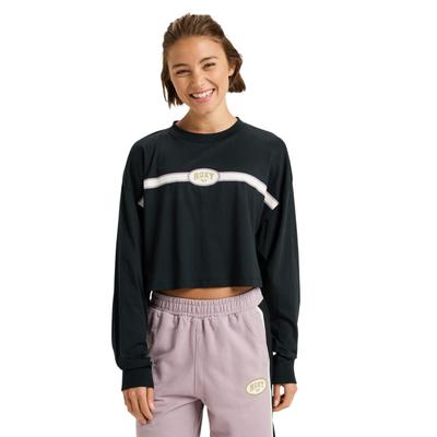 T-Shirt ROXY "Essential Energy Boxy", Damen, Gr. L, schwarz, Obermaterial: 100% Baumwolle., Shirts T-Shirt