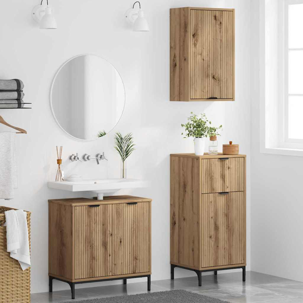 Metro Bathroom Storage Furniture Set Artisan Oak 88cm H X 39.5cm W X 36cm D