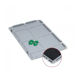 PROREGAL 10x Scharnierdeckel Set Eurobox NextGen mit Schaumstoff und 2 grüne Schiebeschnappverschlüsse | BxT 30x40cm | Eurobehälter