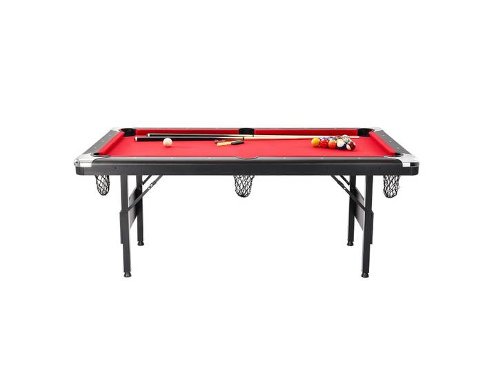 Table de billard 192 cm, kit de billard pliable et portable, ensemble complet d'accessoires avec billes, queues, craies et B