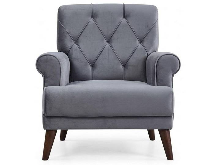 Xlmoebel Loungesessel Grau gefärbter Loungesessel im modernen, minimalistischen Stil (1-St), Made in Europa