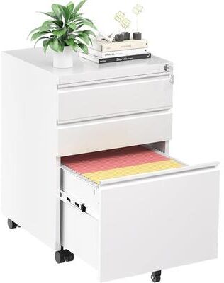 SUPERDAY 3 Drawer Rolling Metal Locking File Cabinet