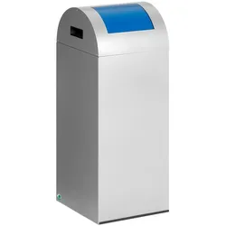 VAR Selbstlöschende Wertstoffsammler, 60 l, 320x800x320mm, silber, Klappe blau, Abfalleimer, Silber