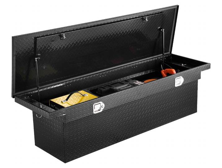 VEVOR Crossover Boîte à outils pour camion pour plateau de chargement (1815 x 699 x 474 mm) Boîtes à outils verrouillables et étanches en aluminium Truckbox pour remorques de camping-cars noir