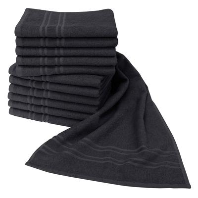 Handtücher DYCKHOFF "Saphir Friseurhandtücher", schwarz, B:34cm L:90cm, Frottier, Frottier, Handtücher, Farbecht und besonders strapazierfähig, 34x90 cm