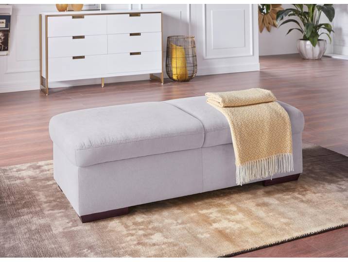 Hocker EXXPO - SOFA FASHION Salerno, Bankhocker mit tollem Sitzkomfort , silber, B:140cm H:46cm T:67cm, Hocker, Hocker, zeitlos und elegant