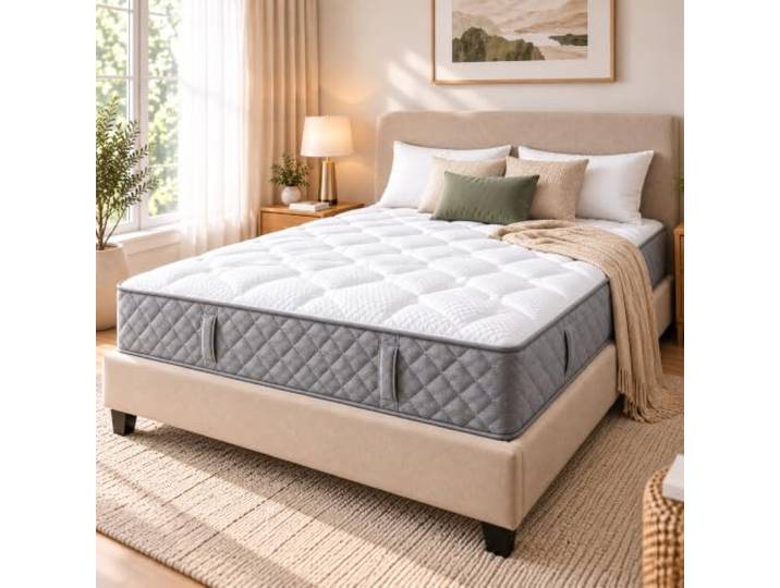 Matratze 160x200 H3 20 cm mit 7-Zonen-Taschenfederkern und Kaltschaum Hybridmatratze mit 4 Griffen, atmungsaktiver Polsterung und Rollverpackung für Schlafzimmer und Gästezimmer