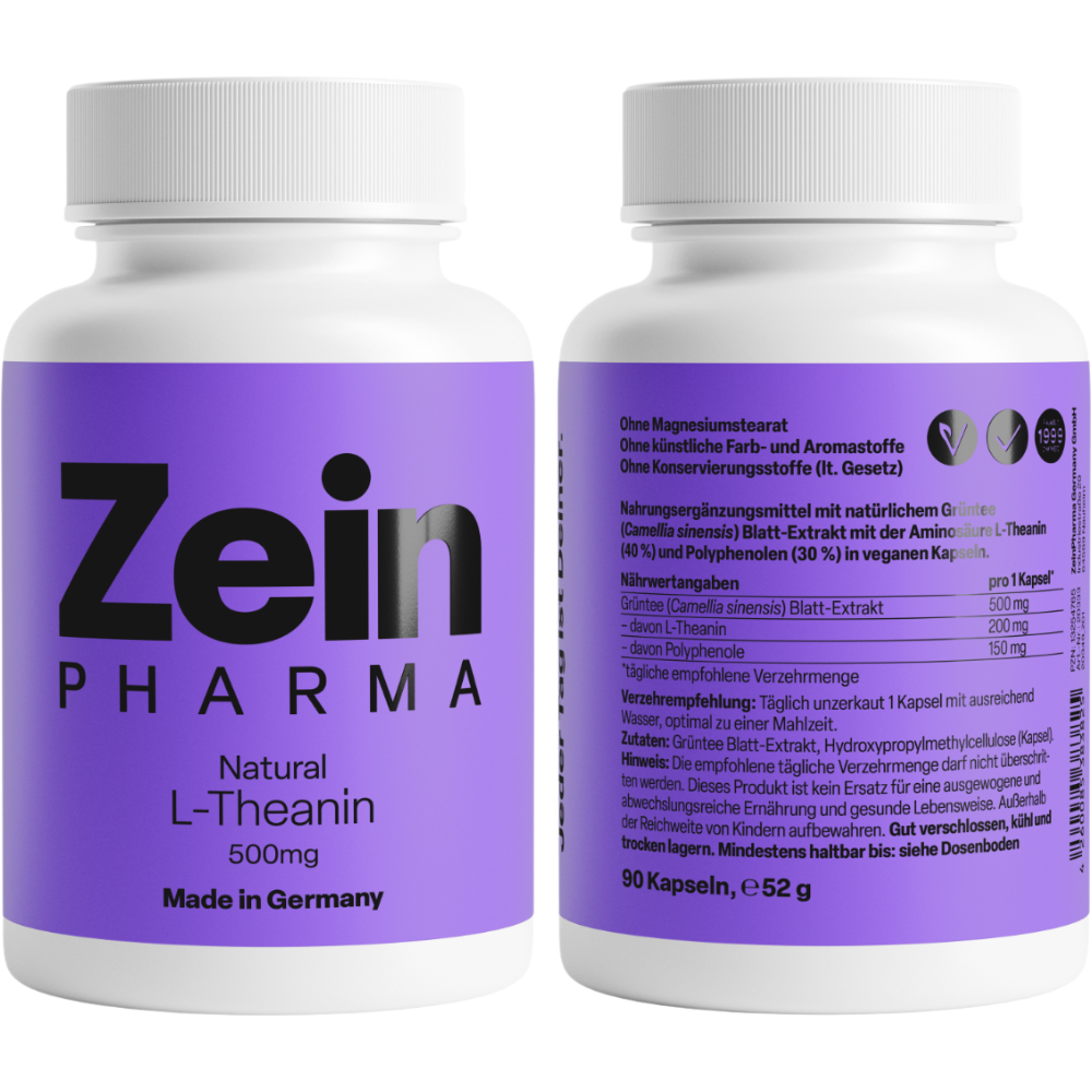 ZeinPharma L-Theanine 500mg Fatigue Food Supplement 90&nbsp;caps.