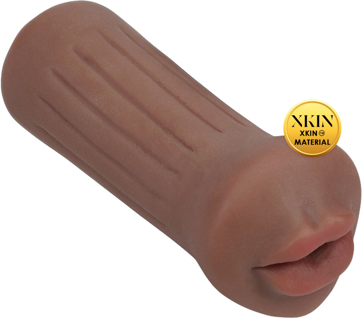 Xkin - Kunstig Mund-Masturbator - S (Mørk Naturfarve)