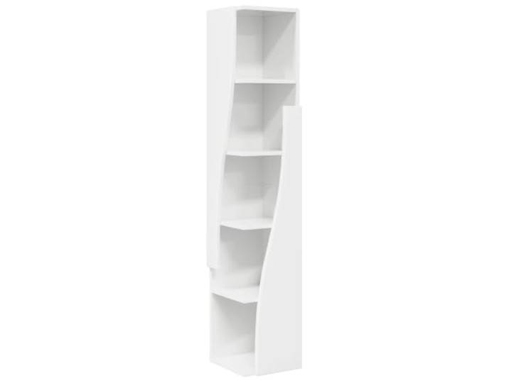 NKOPPFG Eckschrank 27,5x27x140cm Holzwerkstoff Platzsparendes Eckdesign, matte Oberfläche, Holzwerkstoff, Wandbefestigung, Wohnzimmer