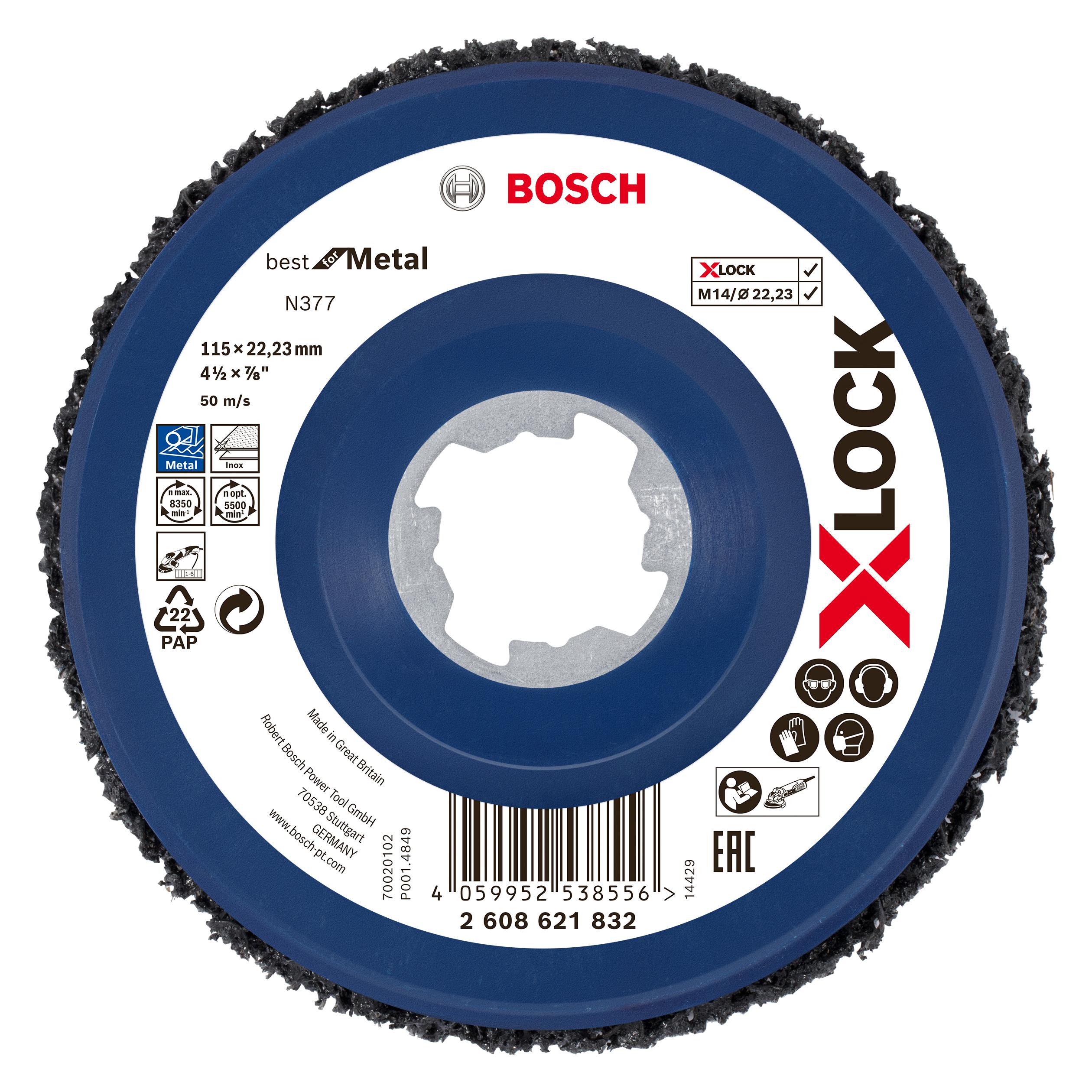 Bosch Professional Zubehör PRO N377 X-Lock Multi Material Reinigungsscheibe, 115 mm, 22,23 mm (2608621832)