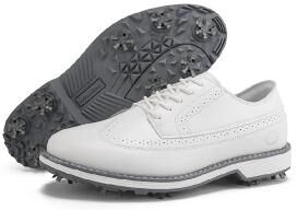 LightInthebox Men's White and Tan Golf Shoes, Leather Upper, Lightweight Cushioning, Anti-Slip Sole, Ideal for Golf Course and Outdoor Activities