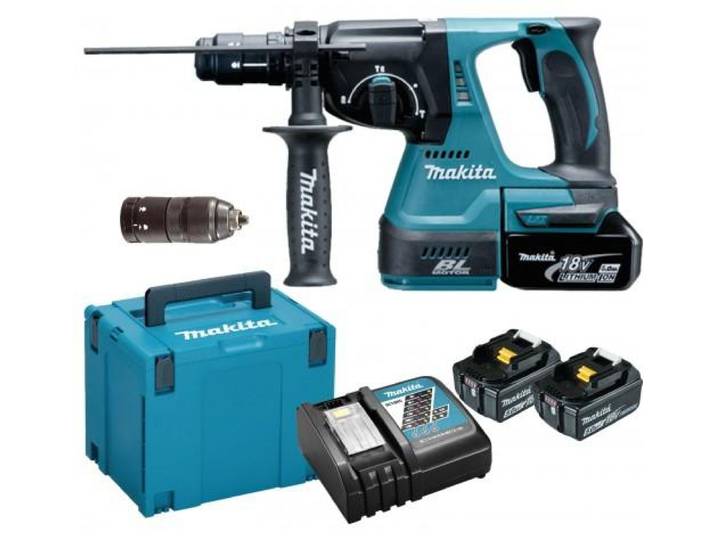 Makita DHR243RTJ, Schwarz, Blau, Überlastschutz, 2,4 cm, 9500 RPM, 2 J, 4700 BPM