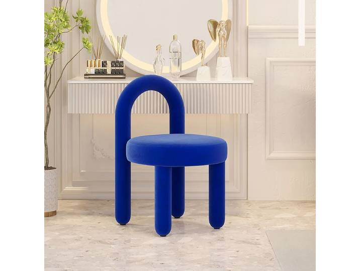 Chaise de maquillage nordique pour chambre à coucher, meubles de salon, fauteuil à dossier, chaise de salle à manger, chaises de loisirs en flanelle de styliste créatif