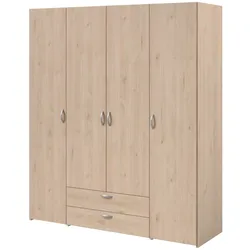 KLEIDERSCHRANK Eiche 160 cm 4-türig, Drehtürenschrank