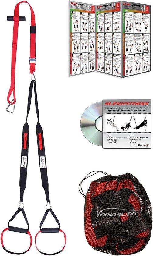 Slingtrainer - Professionelle Qualität - Bis zu 330 cm verlängerbar - Mit DVD und Zubehör - Für den Einsatz zu Hause und im Sportbereich